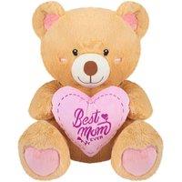 VFM e-Store Mothers Day Sitting Bear Soft Toy with Mum 45cm x 37cm Beige X 1 | Size: 45 cm x 37 cm