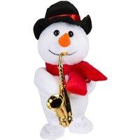 VFM e-Store Christmas Musical Snowman Decoration Gift Idea 20cm x 14cm White X 1 | Size: 20 cm x 14 cm