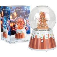 VFM e-Store Christmas Snow Globe Light Up Blower 18cm x 12cm Gingerbread Man X 1 in Brown | Size: 18 cm x 12 cm