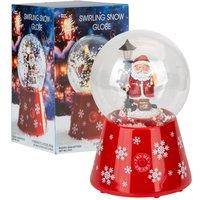 VFM e-Store Christmas Snow Globe Light Up Blower 18cm x 12cm Santa X 1 in Pink | Size: 18 cm x 12 cm