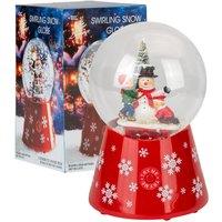VFM e-Store Christmas Snow Globe Light Up Blower 18cm x 12cm Snowman X 1 in Red | Size: 18 cm x 12 cm