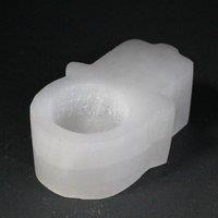 KDMD Selenite Hamsa Candle Holder in White