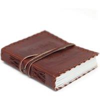 KDMD Leather Book of Thoughts with Wrap Notebook (6x4") in Maroon