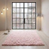 Snug City Shaggy Fluffy Rug Ultra Soft Plush Modern Floor Rug Non Slip Reverse in Pink | Size: 80 cm x 150 cm