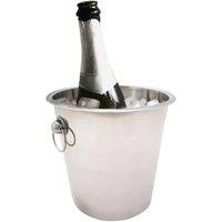 BARGAINS-GALORE Stainless Steel Champagne Ice Bucket Handles Drink Cooler For Parties in Silver