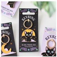 KDMD In My Witch Era Cat Enamel Keyring in Black