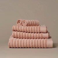 Misona Luxury Ribbed Bath Towel - 100% GOTS Cotton in Pale Pink