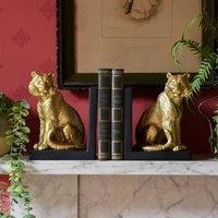 Madison & Mayfair Antique Gold Tiger Bookends
