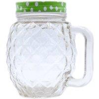 KDMD Funky Mason Jar Pineapple - 450ml Retro Glass Drinkware in Clear