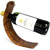 KDMD Balance Wine Holder, Turtle, Handmade Wooden Gift for Wine & Olive Oil in Brown