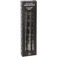 KDMD Set of 3 Black Pentagram Taper Candles for Home & Decor
