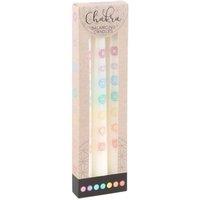 KDMD Set of 3 Chakra Balancing Taper Candles for Home & Decor in White