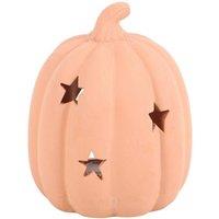 KDMD 9cm Terracotta Pumpkin Tealight Holder for Autumn & Halloween Decor in Peach