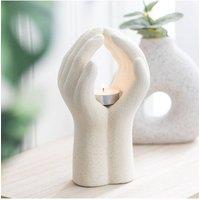 KDMD Praying Hands Tealight Holder - Elegant Meditation Candle Decor in White