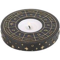 KDMD Astrology Wheel Tealight Candle Holder - Celestial Gold Decor in Black