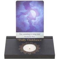 KDMD Black Daily Guidance Tarot Card & Tealight Holder - Elegant Stand
