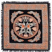 KDMD Earth Mother Esoteric Fringed Altar Cloth for Rituals & Meditation in Black