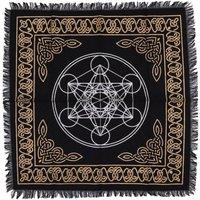 KDMD Esoteric Fringed Altar Cloth - Chakra Chart in Black
