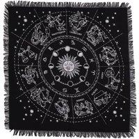 KDMD Esoteric Horoscope Fringed Altar Cloth for Ritual & Meditation in Black