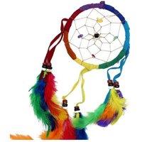 KDMD Bali Rainbow Dream Catcher - Medium Round, Good & Bad Dream Protection