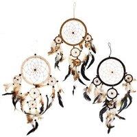 KDMD Large Handcrafted Bali Dreamcatcher - Cream, Coffee & Chocolate Colors in Cream