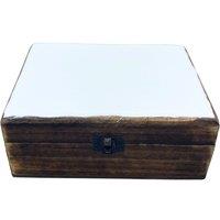KDMD Elegant White Ceramic & Wood Storage Box - 20x15x7.5cm | Size: 20x15x7.5 cm
