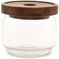 KDMD Cottage Bamboo Glass Jar - 7cm in Clear