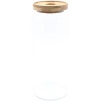 KDMD Cottage Bamboo Glass Jar - 20cm in Clear
