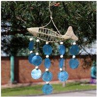 KDMD String Fish & Blue Copis Drop Decor - Handcrafted Coastal Accent