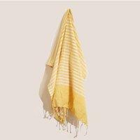 KDMD Sunny Yellow Cotton Pareo Towel - 100x180cm, Handcrafted Indian Wrap | Size: 100x180 cm