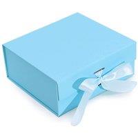KDMD Baby Blue Flat Pack Gift Box - Medium Square (20x18.2x8cm) in Light Blue | Size: 20x18.2x8 cm