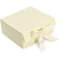 KDMD Elegant Ivory Flat Pack Gift Box - Medium Square (20x18.2x8cm) | Size: 20x18.2x8 cm