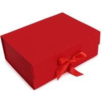 KDMD Extra Large Red Flat Pack Gift Box 33x25x12cm for Celebrations | Size: 33 x 25 x 12 cm