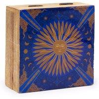 KDMD Hop Hare Medium Enameled Square Box - The Sun in Blue