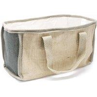 KDMD Charcoal Jute & Cotton Shopping Basket 33x18x20cm | Size: 33 x 18 x 20 cm