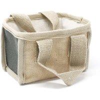 KDMD Jute & Cotton Mini Shopping Basket - Charcoal