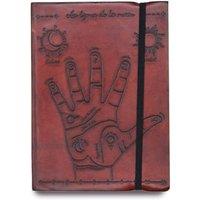 KDMD Palmistry Small Notebook with Strap - Portable & Stylish Journal in Maroon