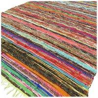 KDMD Luxury Green Rag Rug 151x90cm - Soft, Natural & Stylish | Size: Medium