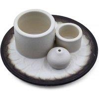 KDMD White & Grey Mandala Palo Santo & Smudge Holder - Ceramic Ritual Decor