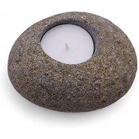 KDMD Natural Riverstone Candle Holder - Single Nightlight for Cozy Ambiance in Brown