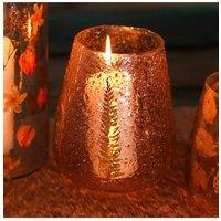 KDMD Natural Floral Glass Candle Holder - Large Bowl, Pino (15x12cm) | Size: 15x12 cm