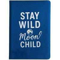 KDMD Dark Blue Velvet Notebook - Stay Wild Moon Child, 80 Pages