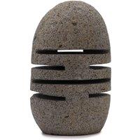 KDMD Natural Riverstone Candle Holder - Handcrafted Indonesian Stone Decor in Light Brown