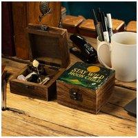 KDMD Stay Wild Moon Child Enamelled Trinket Box - Celestial Jewelry Storage in Brown