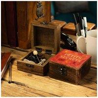 KDMD Petite Secrets Small Enamelled Jewelry & Treasure Box in Brown
