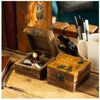 KDMD Small Enamelled Mango Wood Box - La Dolce Vita Gift in Brown