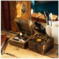 KDMD Magical Enamelled Mango Wood Box - Self-Belief & Intention Gift in Brown
