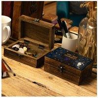 KDMD You Are Stardust Enamelled Mango Wood Box - Cosmic Keepsake Storage in Brown