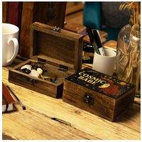 KDMD Cosmic Babe Enamelled Mango Wood Box - Unique Jewelry & Gift Storage in Brown