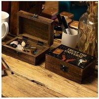 KDMD Trust the Universe Enamelled Mango Wood Box - Spiritual Storage in Brown